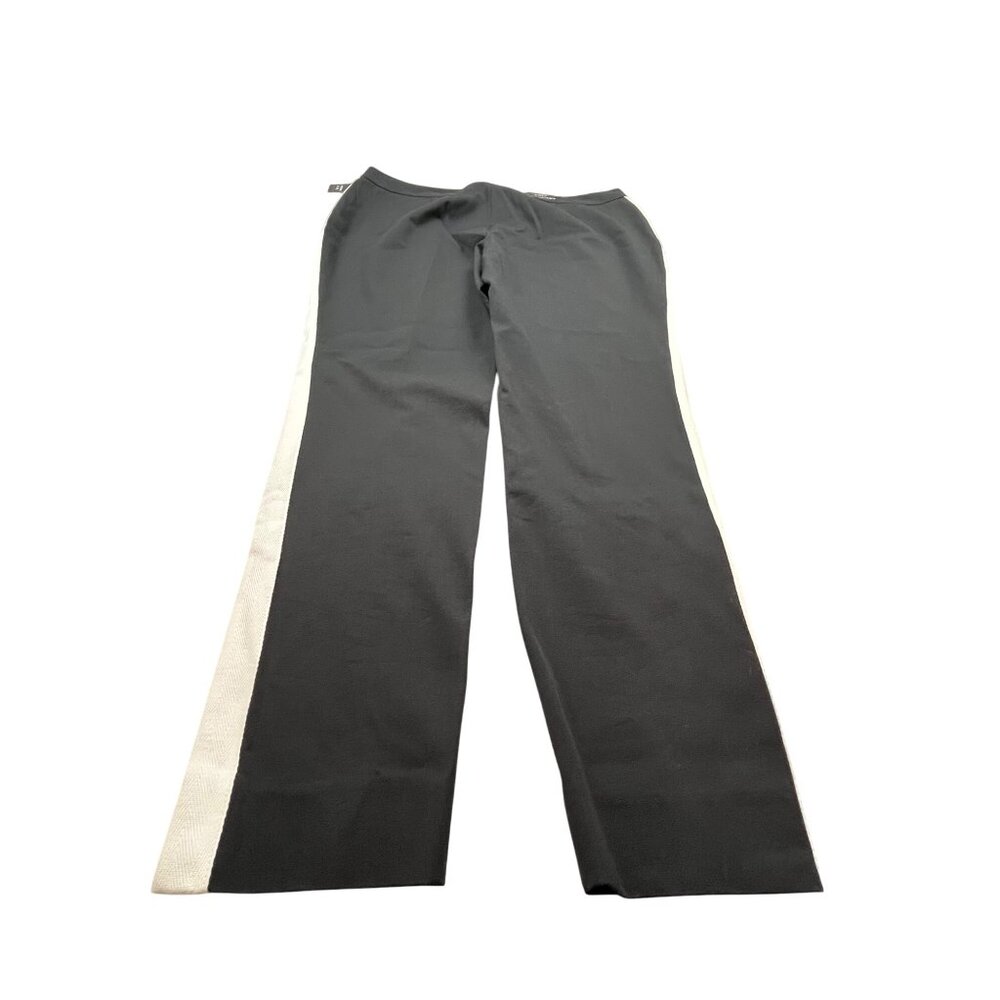 Crown & Ivy Womens Black & White Side Stripe Pants Size 14 Office Dress Casual